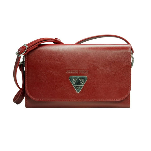 Жіночий клатч Grande Pelle 223х135х30 мм глянцева шкіра червоний