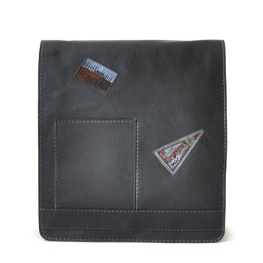 Pratesi BNE182 - Messanger Cross Body Bag in cow leather Bruce Black
