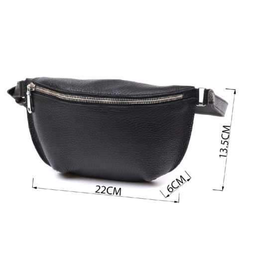 Шкіряна жіноча бананка Shvigel 16373 Чорний