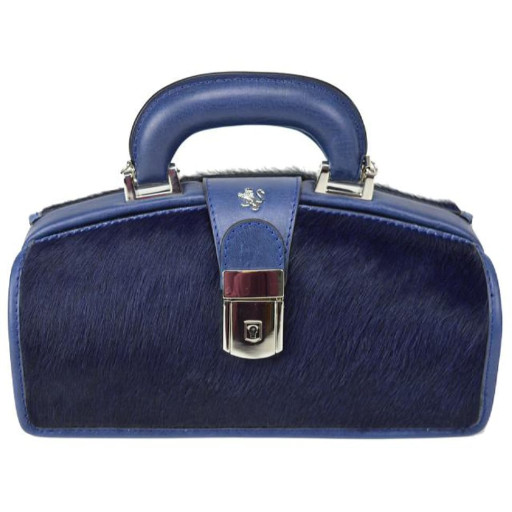 Pratesi CBL120/N - Lady Brunelleschi Cavallino Handbag in real leather Lady Brunelleschi C120/N Blue