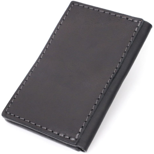 Надійний картхолдер з утримувачем для Apple AirTag з натуральної шкіри GRANDE PELLE 11605 Чорний