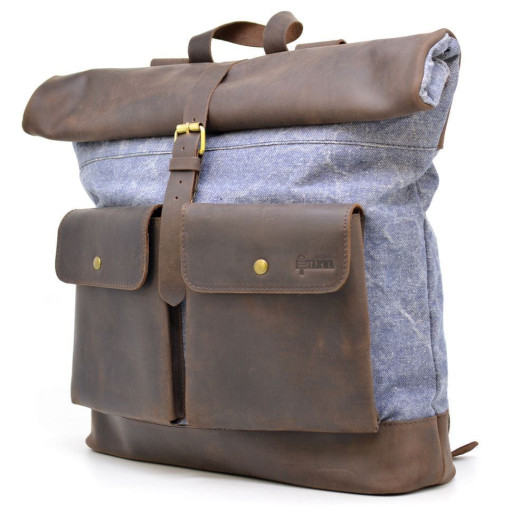 Міський рюкзак тканина canvas і шкіра RKj-3462-4lx TARWA
