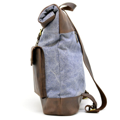 Urban backpack canvas fabric and leather RKj-3462-4lx TARWA