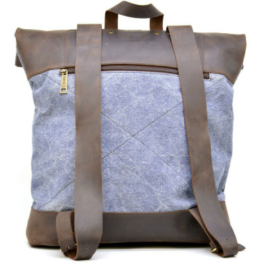 Urban backpack canvas fabric and leather RKj-3462-4lx TARWA