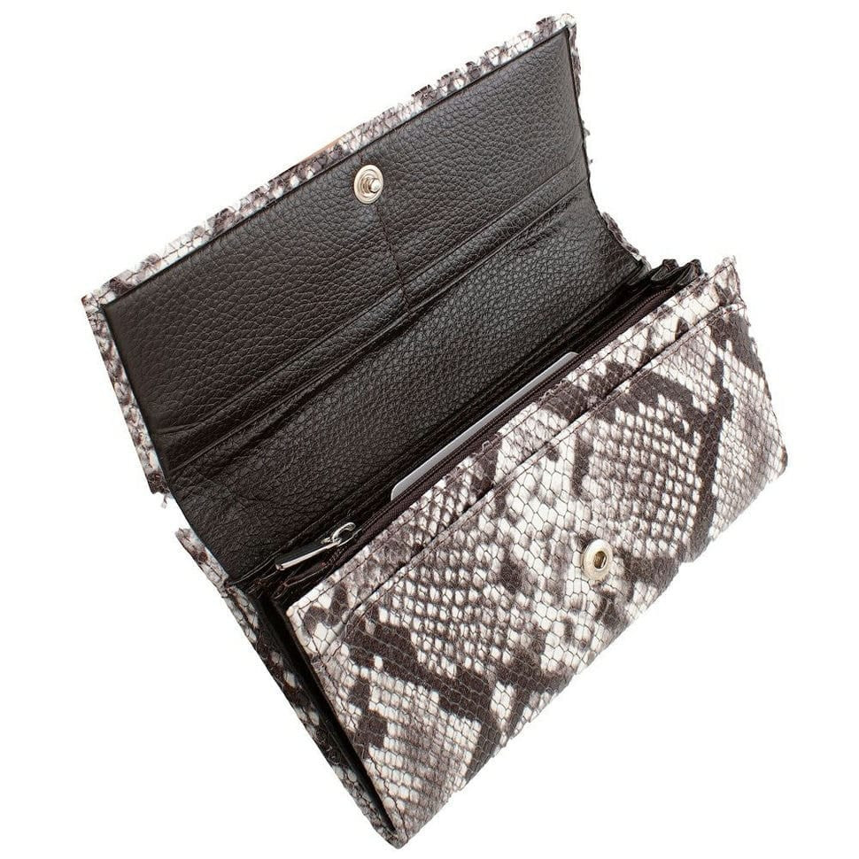 Гаманець жіночий шкіряний Desisan 150-704 чорно-біла змія