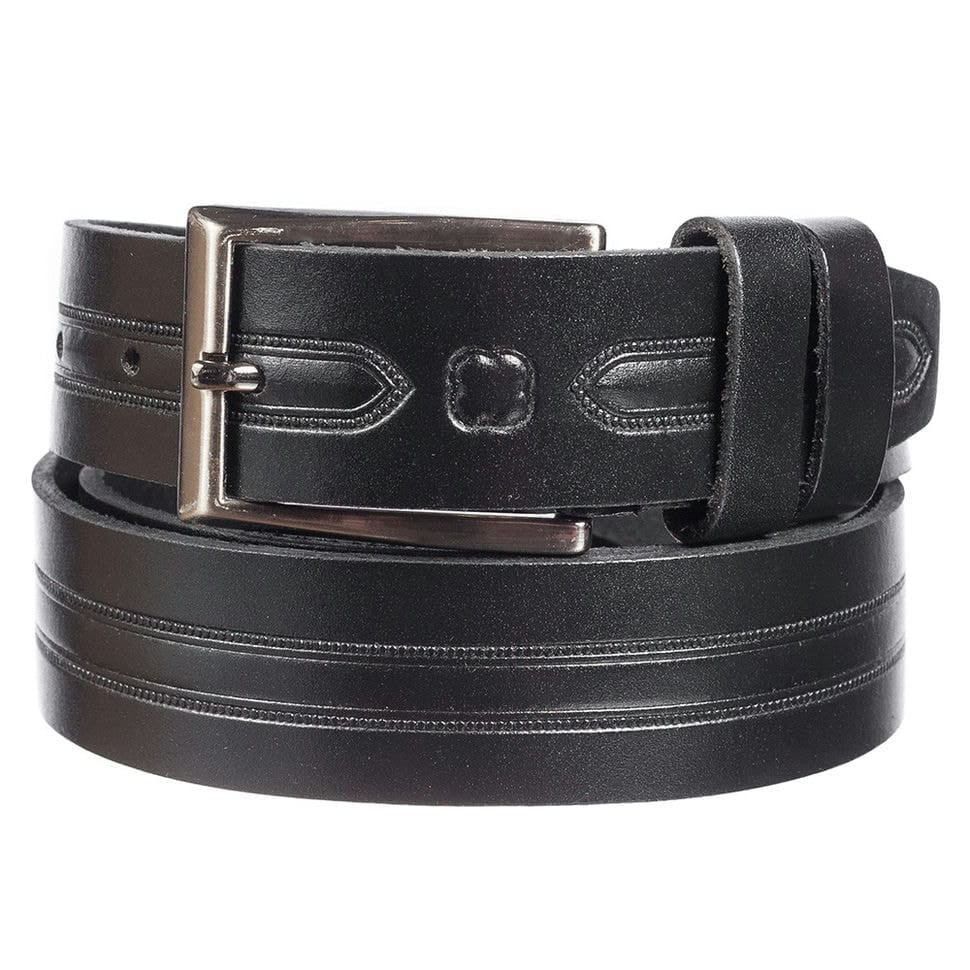 Шкіряний ремень YSK класичний 3,5 см 2079 -1 чорний