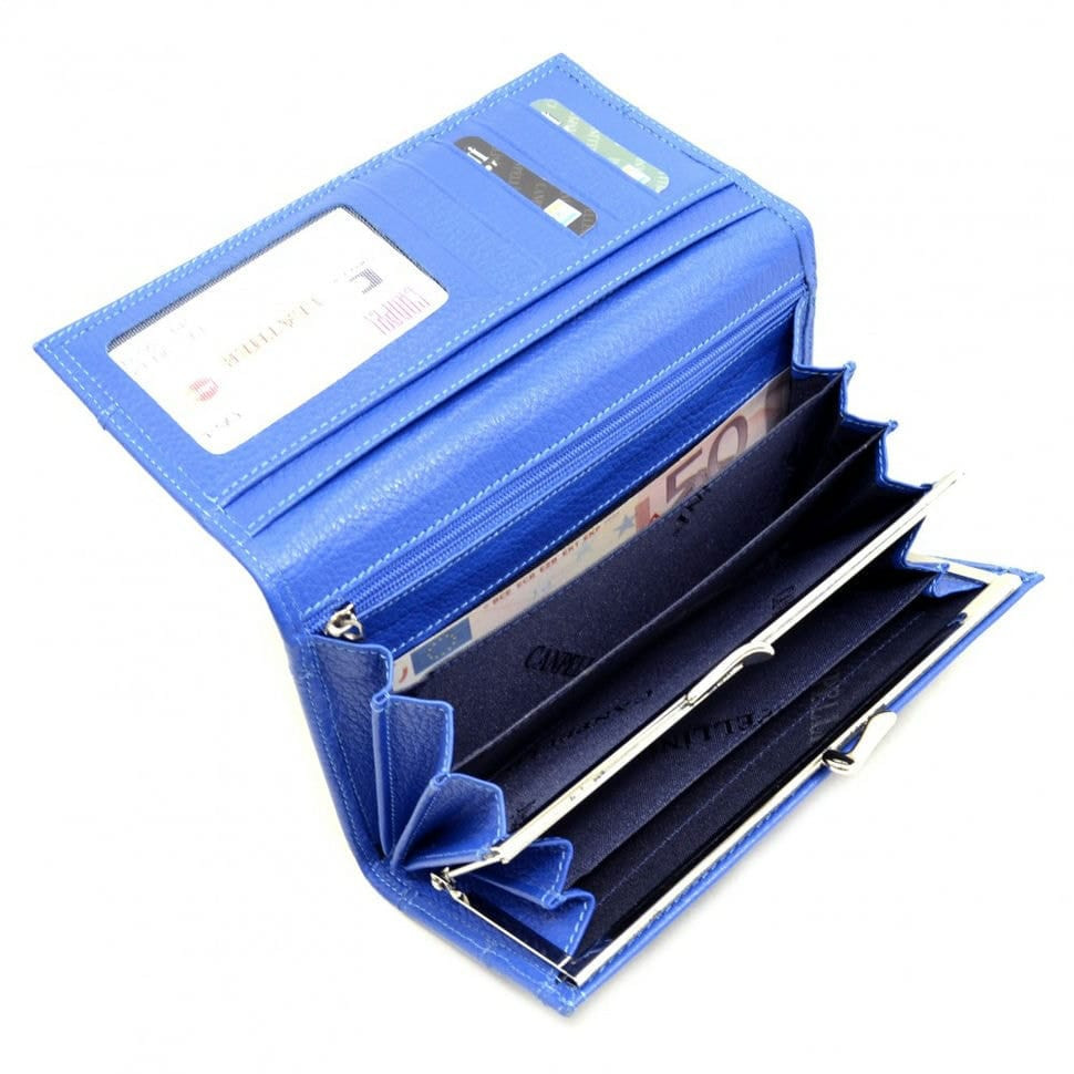 Гаманець жіночий шкіряний CANPEL 2033-304 яскраво-синій флотар