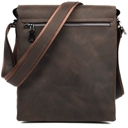 Чоловіча сумка через плече на три відділення велика Limary Lim-373RC крейзі хорс