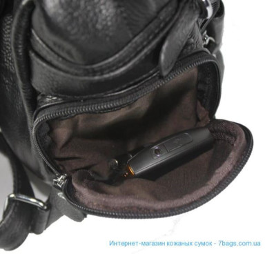 Roomy leather Tiding backpack, black