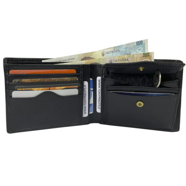 Leather wallet Italico 534 nero black