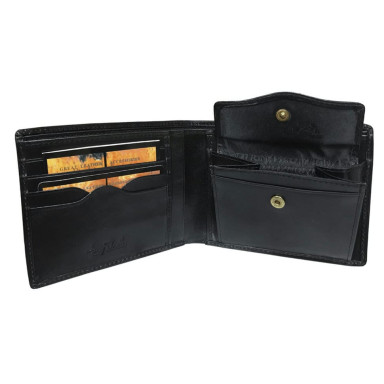 Leather wallet Italico 534 nero black