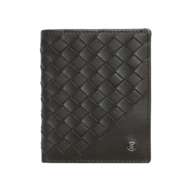 Leather wallet Timone intrecciato 12045 moro brown