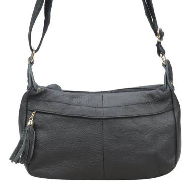 Женская кожаная сумка Borsa Leather 1t300-black