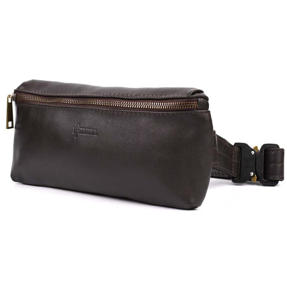 Belt bag made of genuine leather GC-1818-3md TARWA brown