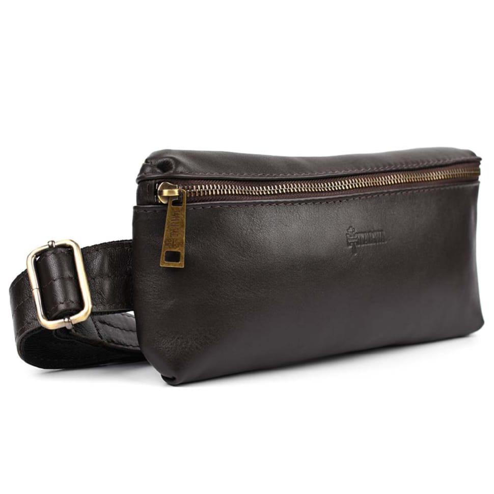 Belt bag made of genuine leather GC-1818-3md TARWA brown