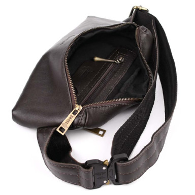 Belt bag made of genuine leather GC-1818-3md TARWA brown
