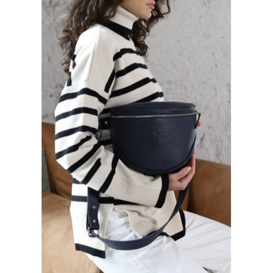 Leather crossbody bag Vacation navy blue floatar