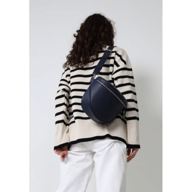Leather crossbody bag Vacation navy blue floatar