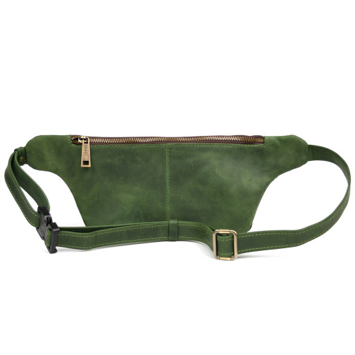  Сумка на пояс із натуральної шкіри RE-3029-4lx TARWA зелена крейзі хорс
