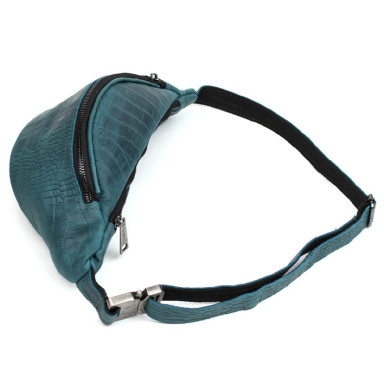 Belt bag made of genuine leather REPK-3035-3md TARWA blue reptile