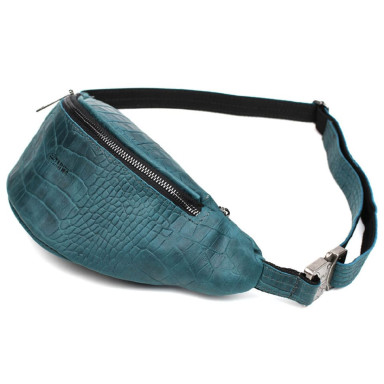 Belt bag made of genuine leather REPK-3035-3md TARWA blue reptile