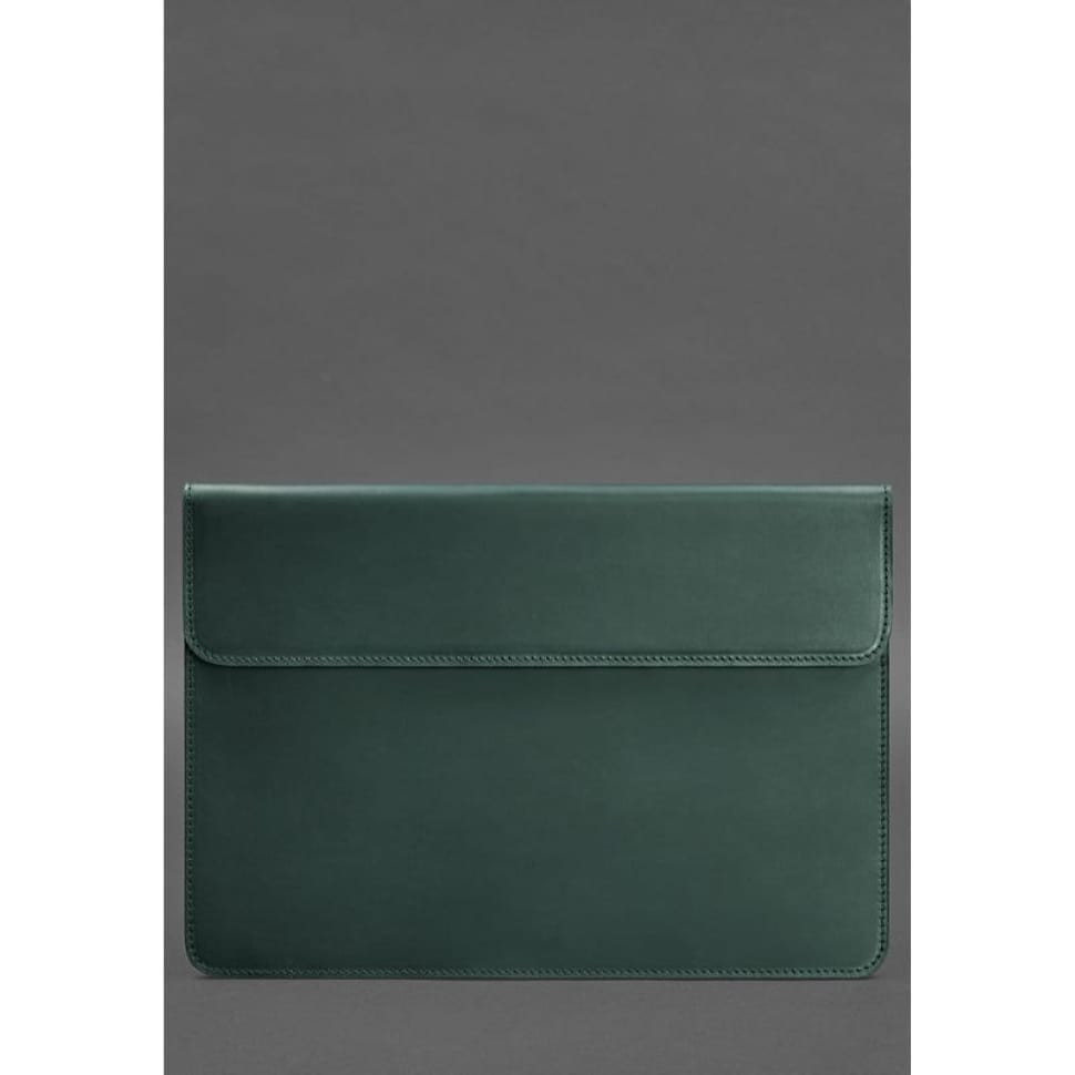 15" Macbook 15" leather case with magnets Crazy Horse Green