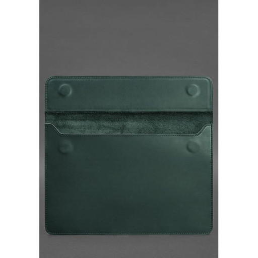 Шкіряний чохол-конверт на магнітах для MacBook 15 дюйм Зелений Crazy Horse