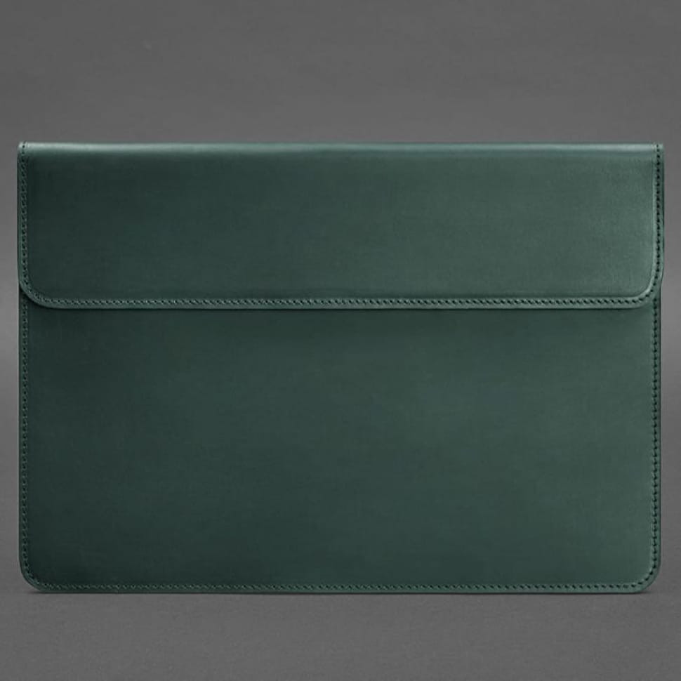 15" Macbook 15" leather case with magnets Crazy Horse Green