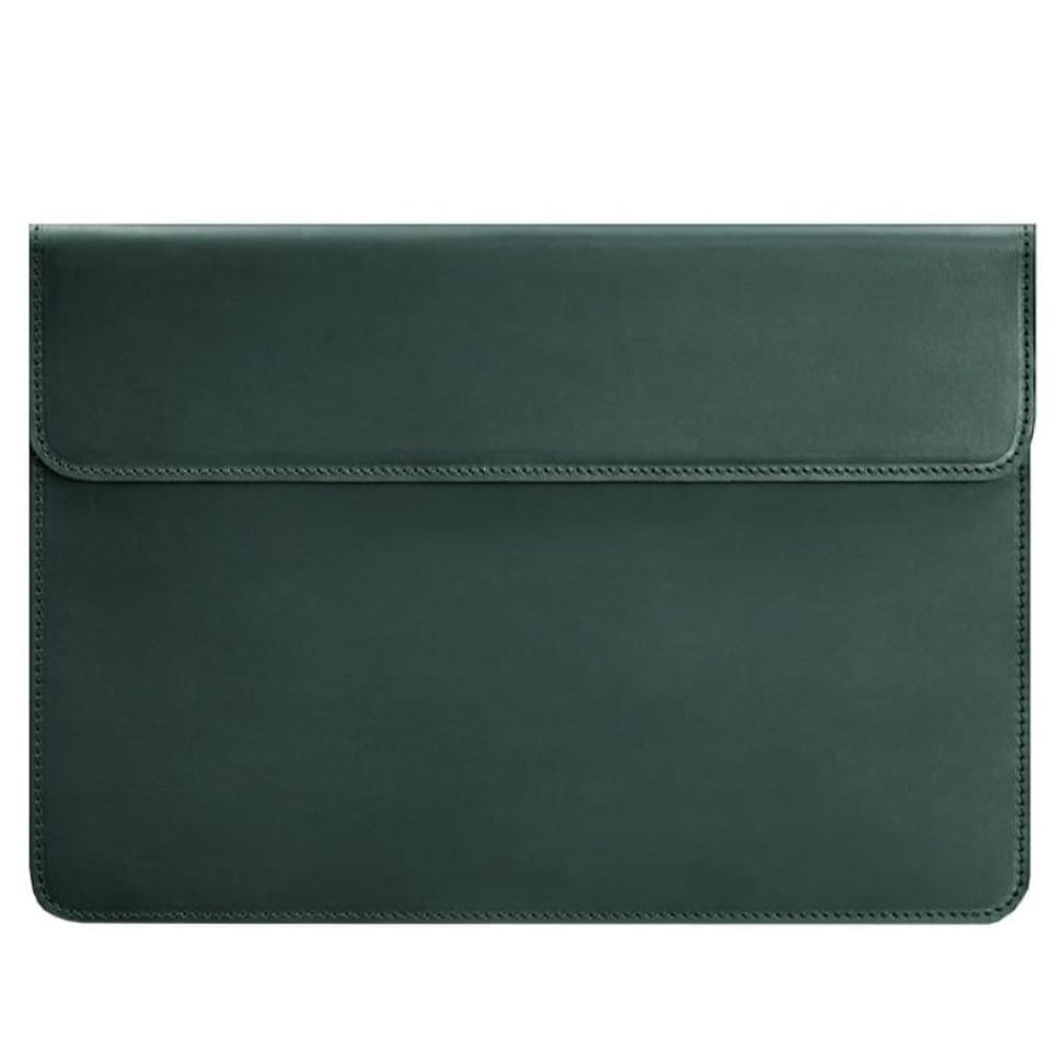 15" Macbook 15" leather case with magnets Crazy Horse Green