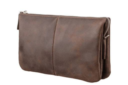Барсетка чоловіча клатч, матова шкіра, шоколад Grande Pelle 705120