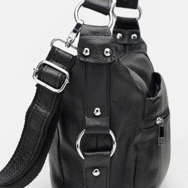 Женская кожаная сумка Borsa Leather K1131-black