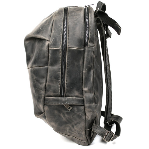 Мужской кожаный городской рюкзак крейзи хорс RJ-7341-3md TARWA серый