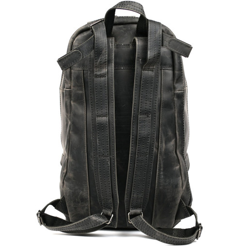 Мужской кожаный городской рюкзак крейзи хорс RJ-7341-3md TARWA серый