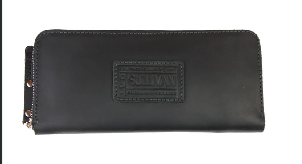 Wallet mens leather clutch large travel SULLIVAN 103-57-1(19.5) black