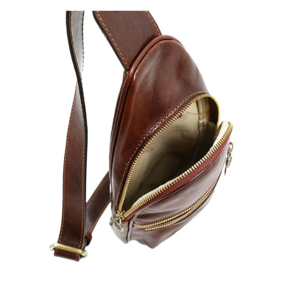 Шкіряна сумка-слінг - Catch-22 - коричнева Time Resistance 5221201