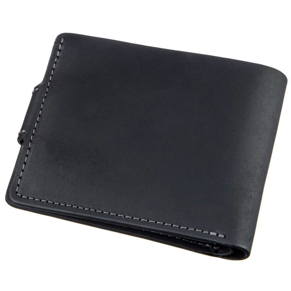 Тонке шкіряне портмоне унісекс GRANDE PELLE 11219 Чорне