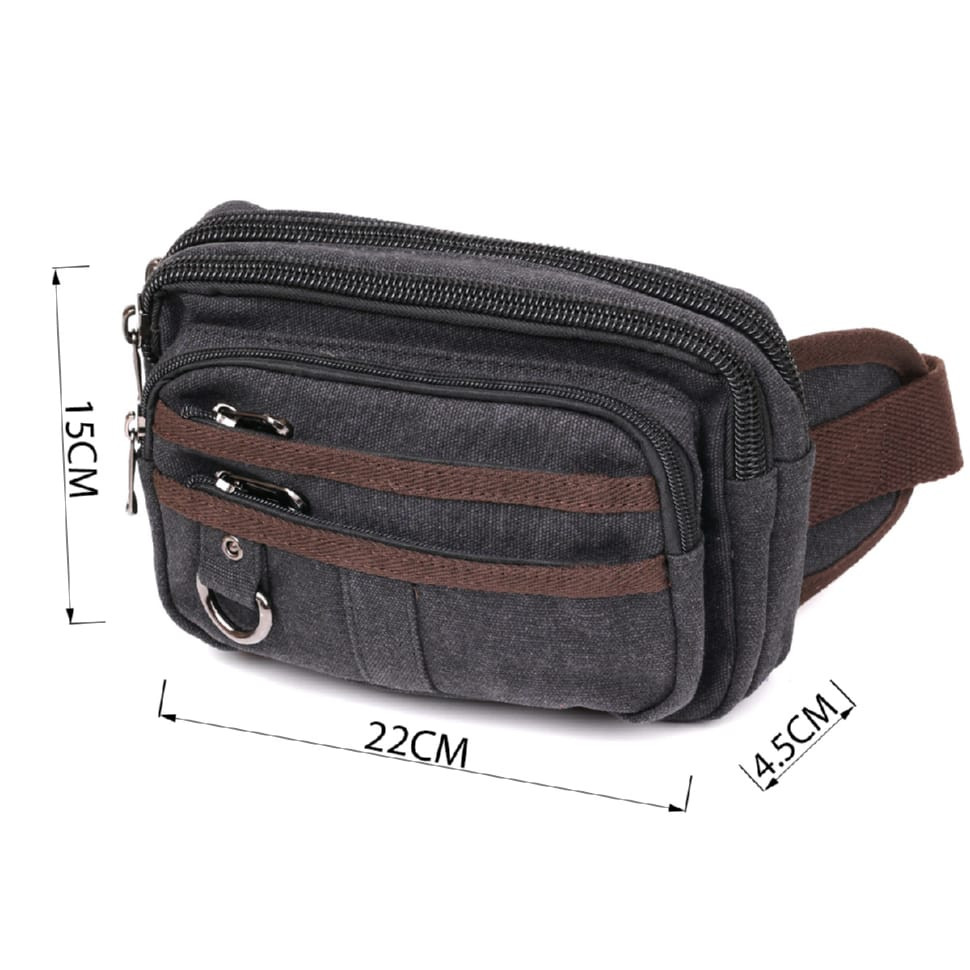 Бананка текстильна на пояс Vintage 20159 Чорна