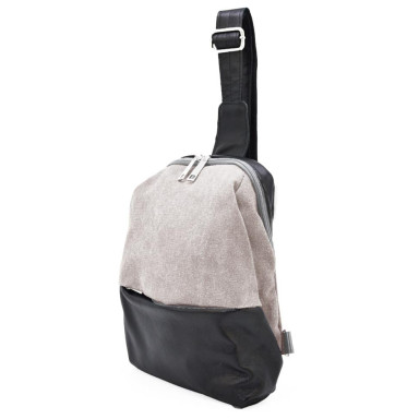 Mens sling chest bag made of leather and canvas TARWA GAc-1905-3md