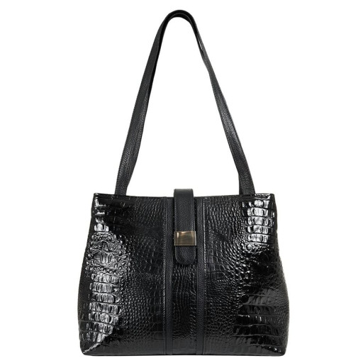 Сумка женская кожа Desisan 1521-583 черный кроко лак
