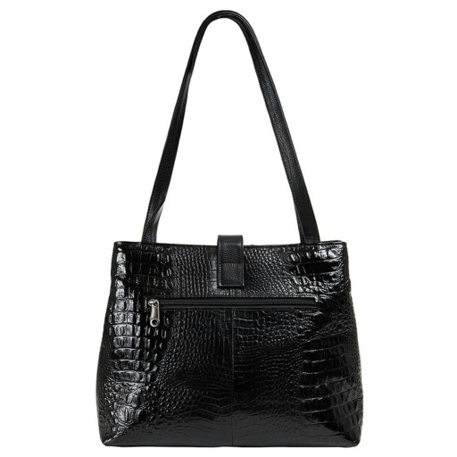 Сумка женская кожа Desisan 1521-583 черный кроко лак