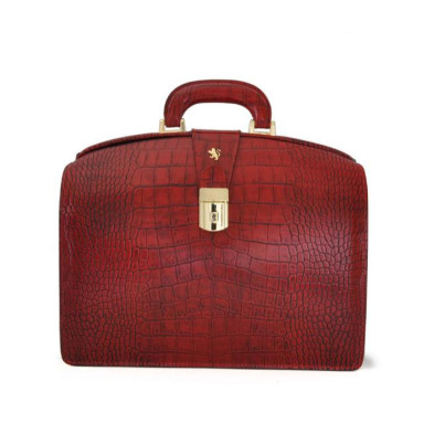 Pratesi KCL120/37 - Brunelleschi Small King Briefcase in cow leather King Cherry