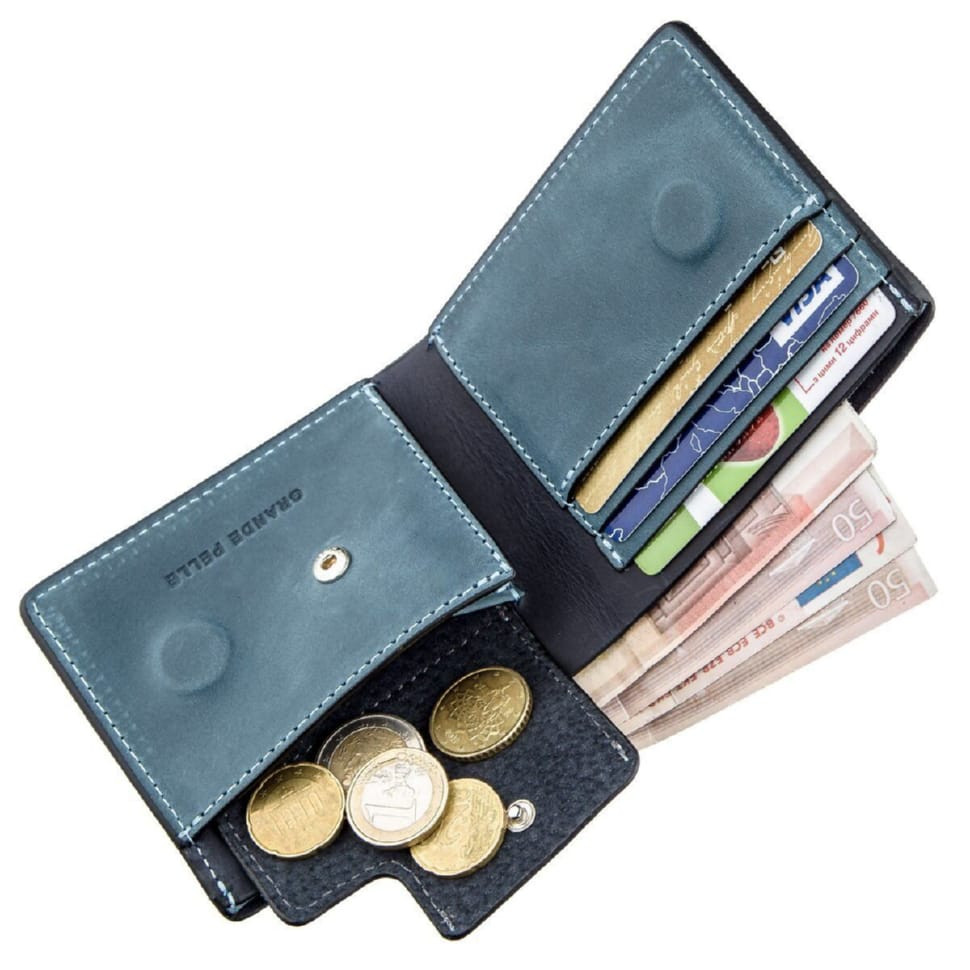 Відмінний складаний гаманець з натуральної шкіри KARYA 21132 Чорний