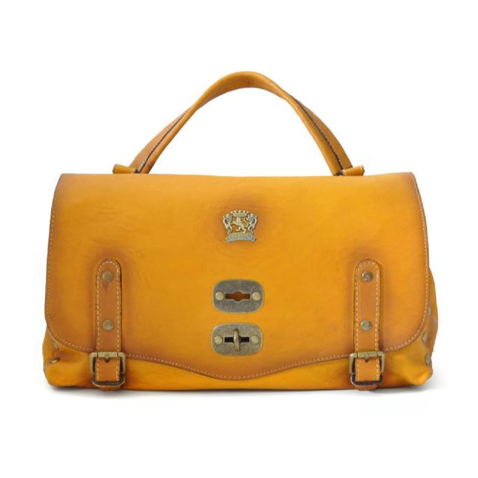 Pratesi BSE162/G - Woman Bag Castell'Azzara in cow leather Radica Mustard