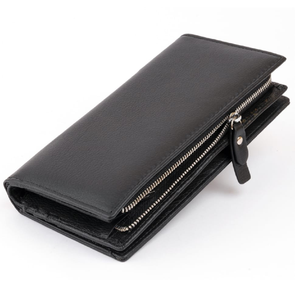 Вертикальный кошелек кожаный женский ST Leather 19274 Черный