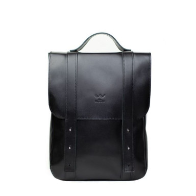 Leather backpack 15" black