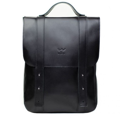 Leather backpack 15" black