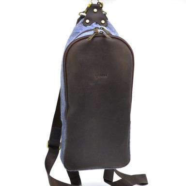 Sling backpack mix of canvas and leather RKj-2017-4lx TARWA