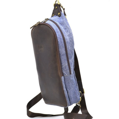 Sling backpack mix of canvas and leather RKj-2017-4lx TARWA
