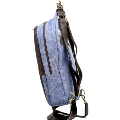 Sling backpack mix of canvas and leather RKj-2017-4lx TARWA