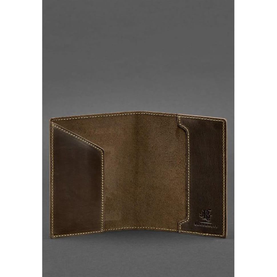 Кожаная обложка для паспорта с гербом Германии темно-коричневая Crazy Horse